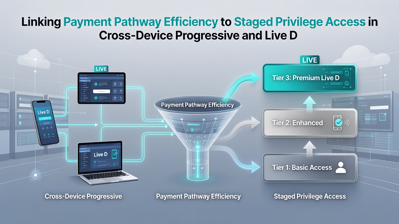 Staged privilege access and payment efficiency in live dealer cross-device environments